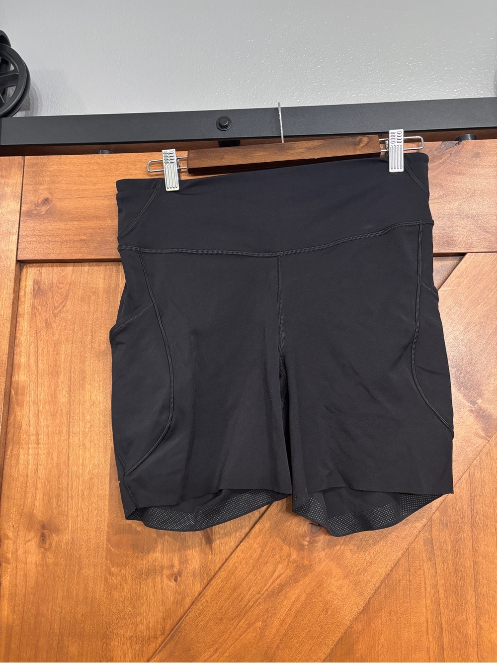 lululemon athletica Black High-Rise Bike Shorts with Mesh Hem